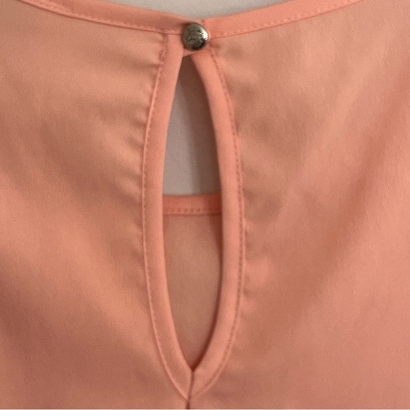 Women’s Candy Rose Peach Tank Top With White Lace Trim Size Small - Picture 9 of 10